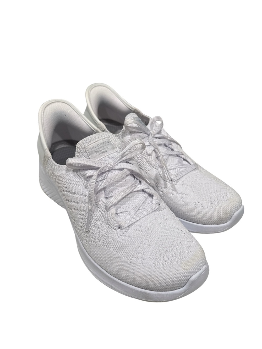 Skechers Martha Stewart Collaboration Women's All-White Knit Sneakers